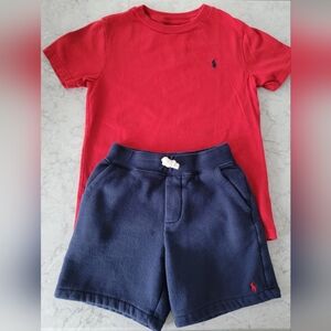 Ralph Lauren Polo Boys Tshirt & Shorts Matching Set - Size 7, GUC
